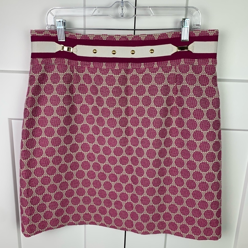Antonio Melani Skirt Pink Tweed Size 14 Gold Hardware Barbie Academia Office